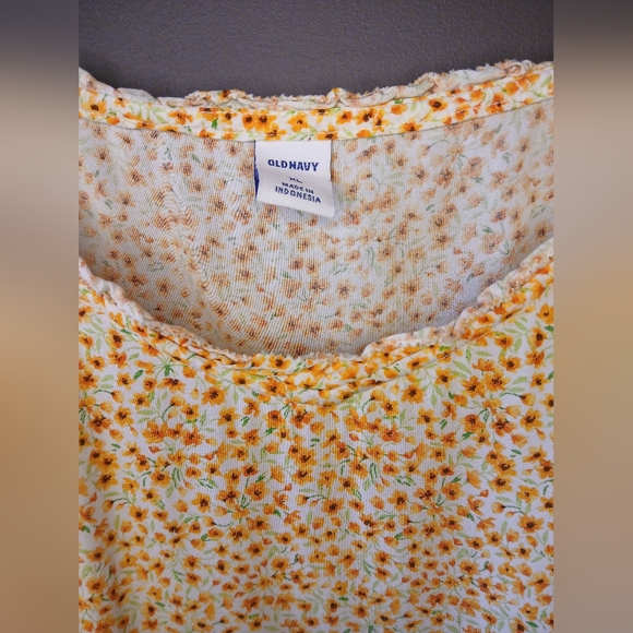 OLD NAVY WOMEN'S XL YELLOW FLORAL TANK TOP 💛 - Picture 2 of 4